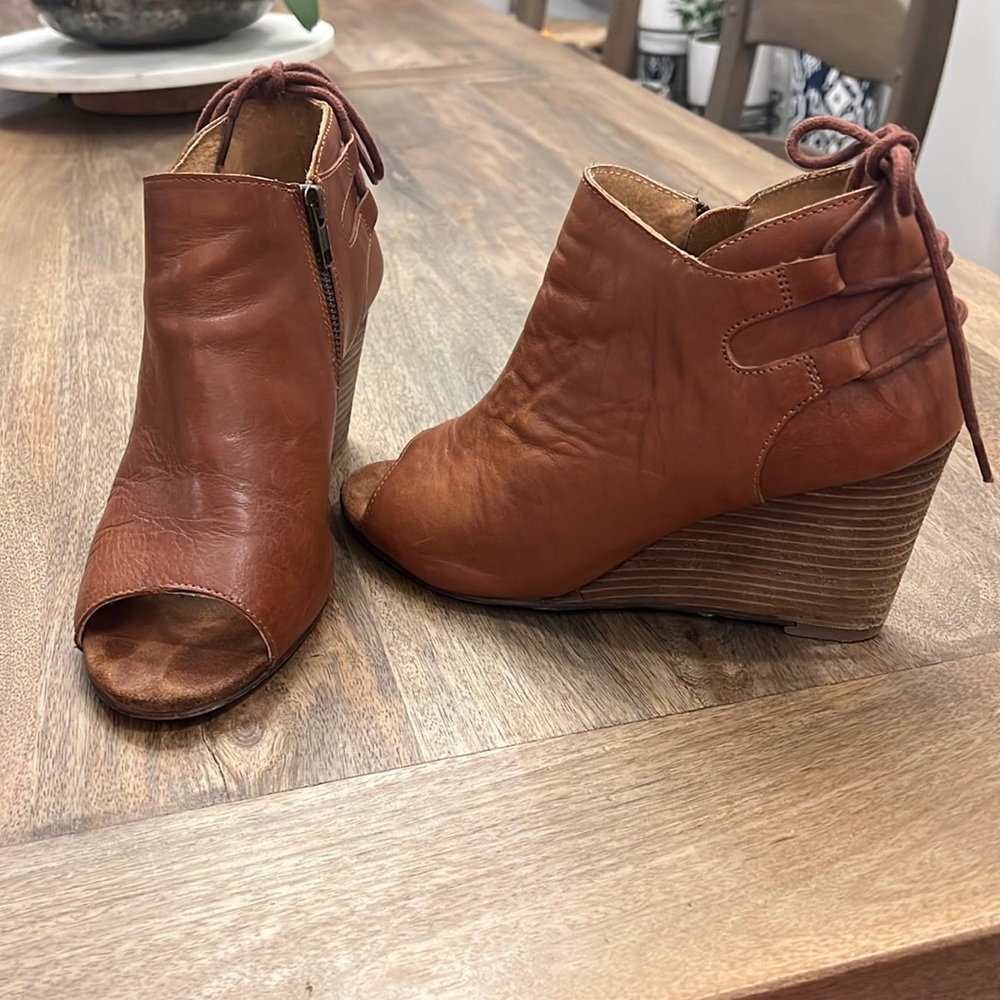 DIBA True Leather PeepToe Wedges